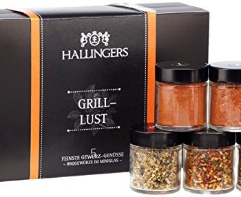 Hallingers » Gewürz Mix Grilllust Set/Mix 5 x Miniglas in MiniDeluxe-Box Vorschaubild