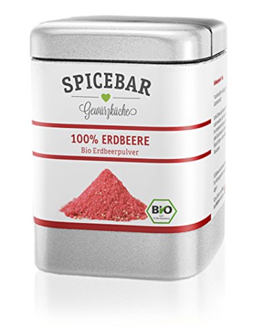 Spicebar » Erbeerbeerpulver, Fruchtpulver gefriergetrocknet aus 100% Erdbeer, Bio