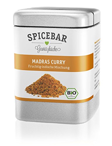 Spicebar » Madras Curry-Pulver, Fruchtig Indisch, zur Herstellung einer Currysauce, Bio