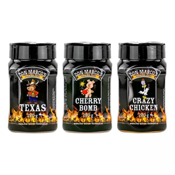 Don Marco`s » Rub-Set: Texas Style, Cherry Bomb & Crazy Chicken