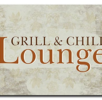 Metallschild » 30 x 20 cm aus Alu Verbund: Grill & Chill Lounge Vorschaubild
