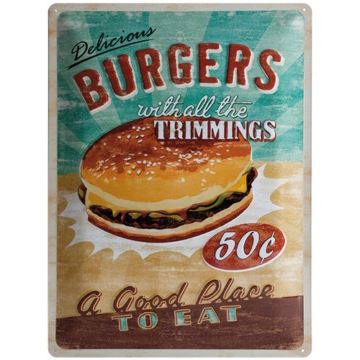 Nostalgic Art Store » Burgers – good place to eat, 30×40 cm