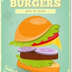 Merchandise for fans » Burgers, best in town, Vintage, 20×15 cm Vorschaubild