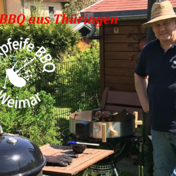 Menschen am Grill: Sackpfeife BBQ Weimar