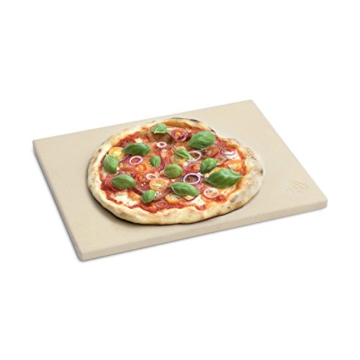 Burnhard Universal Pizzastein für Backofen Gas-Grill und Holzkohlegrill geeignet aus Cordierit | rechteckig | für Brot, Flammkuchen & Pizza | Grillstein | Brotbackstein | 38 x 30 x 1.5 cm