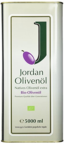 Jordan Olivenöl Natives BIO – extra – 5,00L Kanister, 1er Pack (1 x 5 l)