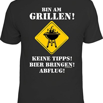 Männer Geschenk BBQ T-Shirt für Griller: Bin am Grillen, Keine Tipps… Vorschaubild