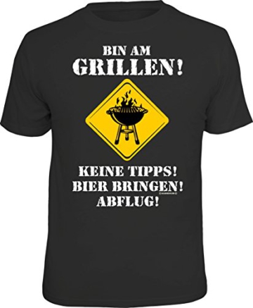 Männer Geschenk BBQ T-Shirt für Griller: Bin am Grillen, Keine Tipps…