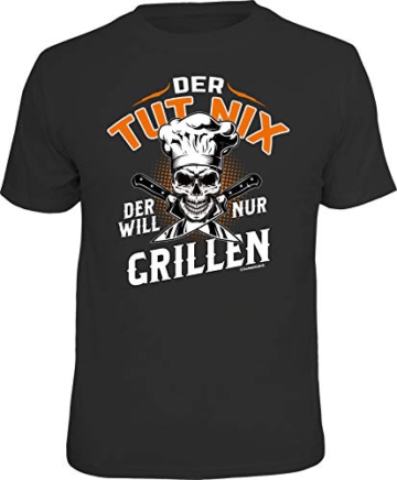 Männer Geschenk Grill BBQ T-Shirt: Der TUT nix – Der Will nur Grillen!, Schwarz, L