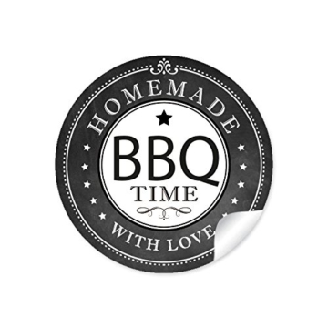 24 STICKER: „BBQ TIME – HOMEMADE WITH LOVE“