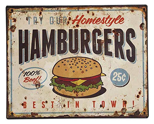 zeitzone Blechschild Hamburgers Dekoschild BBQ Vintage 25x20cm Vorschaubild