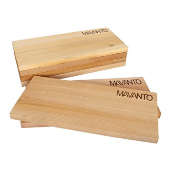 Mavanto® XXL Grillbretter Räucherbretter – Kanadisches Zedernholzbrett zum Grillen – EXTRA DICK (30x14x1,5cm) langlebig & wiederverwendbar (6er Set) Vorschaubild