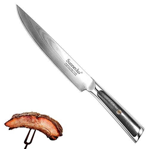 Sunnecko » Fleischmesser 20cm – Elite Serie Profi Tranchiermesser Küchenmesser, Damaststahl Vorschaubild