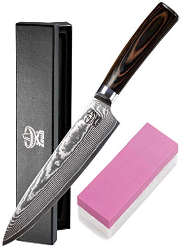 Zeuß » XL Küchenmesser Damastmesser (32cm) – Profimesser – Santoku – Kochmesser – Chefmesser – Allzweckmesser – 67 Schichten Japanischem Damaststahl Vorschaubild