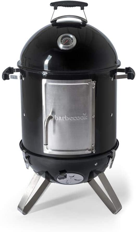 Barbecook Räucherofen Smoker für kalt und heiß räuchern mit Temperatur-Sonde und regulierbarer Luft-Zufuhr, Stahl, schwarz, 88 cm hoch Vorschaubild