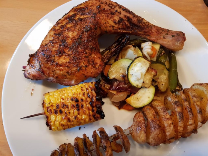 Flat-Chicken mit Grillgemüse Vorschaubild