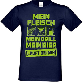 Mein Fleisch – Mein Grill – Mein Bier : Grill T-Shirt für Männer : Kurzarm Herren Shirt + Griller-Urkunde Farbe: Navy-blau Gr: 4XL Vorschaubild