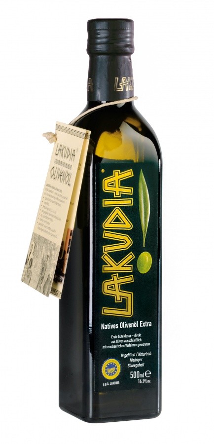 Lakudia 500 ml Olivenöl Nativ Extra, Glasflasche mit Ölspender Vorschaubild