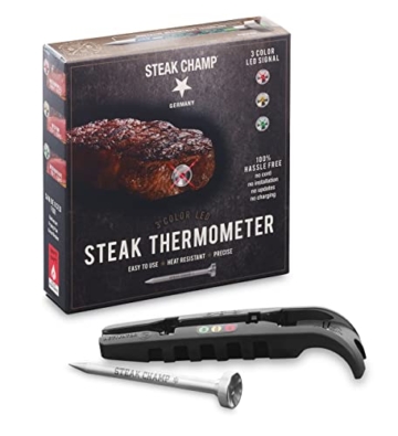 Steakchamp Fleischthermometer 3-color LED black mit persönlicher Laser-Gravur - 2