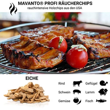 MAVANTO Räucherchips für das perfekte Raucharoma - rauchintensive Holzchips aus den USA in 5 verschiedenen Sorten (1kg Eiche) - 3