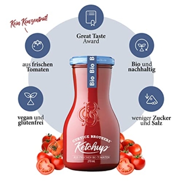 Curtice Brothers 12er-Pack Organic Tomato Ketchup - VERGLEICHSSIEGER SEHR GUT - BIO Ketchup aus der Toskana mit 77% Tomaten Anteil - 12 x 300g - 3