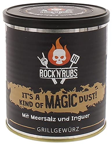ROCK’N’RUBS Grillgewürz It’s A Kind Of Magic Dust – BBQ Rub zum Grillen mit Meersalz & Ingwer – 170 g Dose