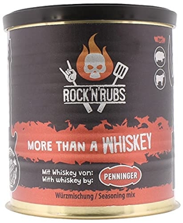 ROCK’N’RUBS Grillgewürz More Than A Whiskey – BBQ Rub zum Grillen mit würziger Kräutermischung & Whiskey – 130 g Dose