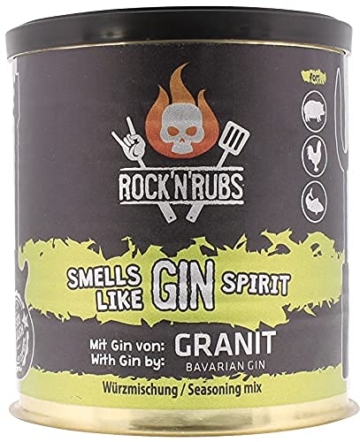ROCK’N’RUBS Grillgewürz Smells Like Gin Spirit – BBQ Rub zum Grillen mit Gewürzmischung & echtem Gin – 130 g Dose