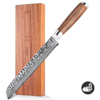adelmayer® Damast Brotmesser 20,5 cm und mit Walnussgriff Vorschaubild