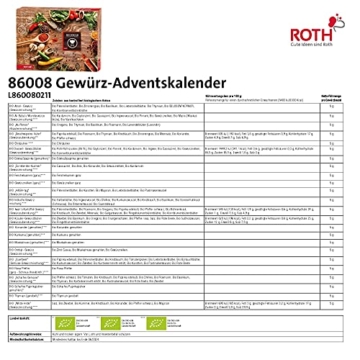 ROTH Bio Gewürz-Adventskalender 2022 gefüllt mit 24 hochwertigen Gewürzen und Kochbuch zum Kochen im Advent, Kräuter-Kalender für die Vorweihnachtszeit - 7
