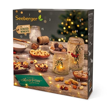 Seeberger Adventskalender 2022, mit 24 Snacks – befüllt mit schmackhaften Nüssen, Frucht-Nuss-Mischungen & Fruchtkugeln