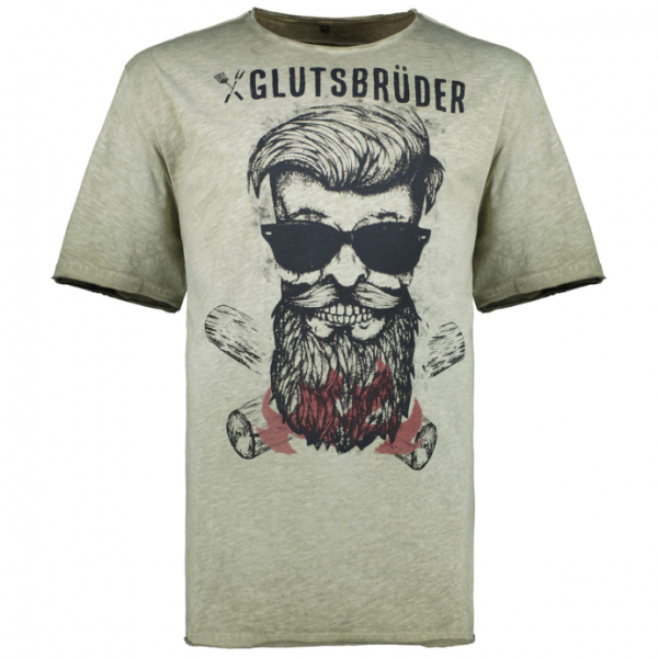 HangOwear T-Shirt mit Motiv-Print "Glutsbruder" im oil-washed Look