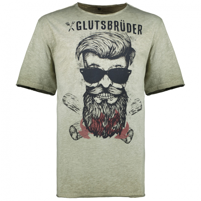 HangOwear T-Shirt mit Motiv-Print "Glutsbruder" im oil-washed Look Vorschaubild