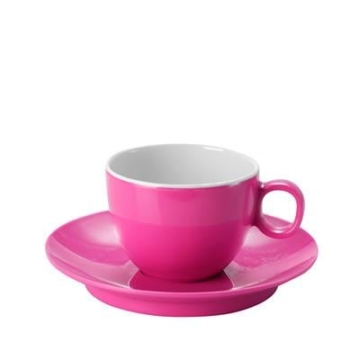 Brunner Espressotasse mit Untertasse, pink