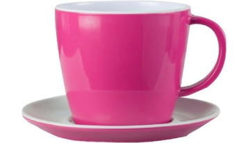 Brunner Spectrum Flame Tasse mit Untertasse, 250ml, pink