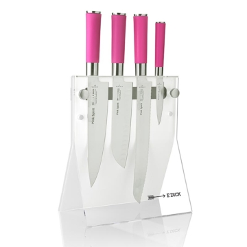 Pink Spirit Acryl Messerblock 4Knives, mit 4 Messern, Dick, 1 St